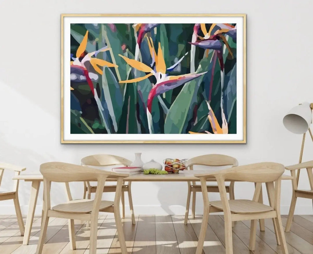 Bird Of Paradise (Strelitzia) - Colourful Floral Canvas or Art Print - I Heart Wall Art - Poster Print, Canvas Print or Framed Art Print