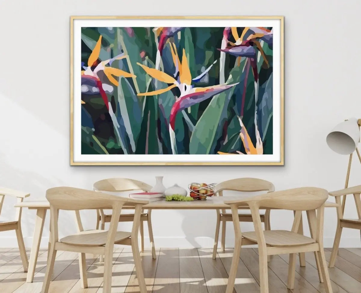 Bird Of Paradise (Strelitzia) - Colourful Floral Canvas or Art Print - I Heart Wall Art - Poster Print, Canvas Print or Framed Art Print