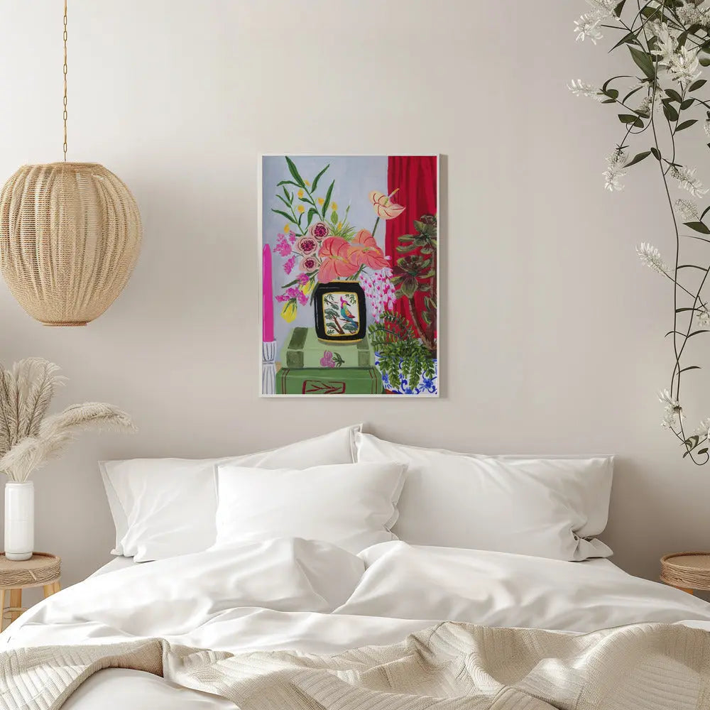 Bird Vase - Stretched Canvas, Poster or Fine Art Print I Heart Wall Art