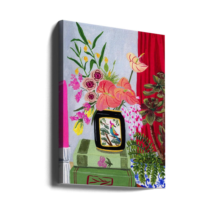 Bird Vase - Stretched Canvas, Poster or Fine Art Print I Heart Wall Art