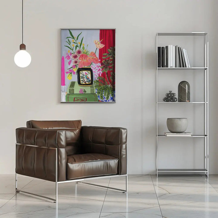 Bird Vase - Stretched Canvas, Poster or Fine Art Print I Heart Wall Art