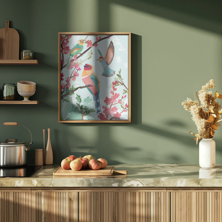 Birds of Summer - Stretched Canvas, Poster or Fine Art Print I Heart Wall Art
