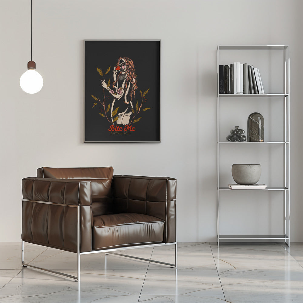 Bite Me Fix.png - Stretched Canvas, Poster or Fine Art Print I Heart Wall Art