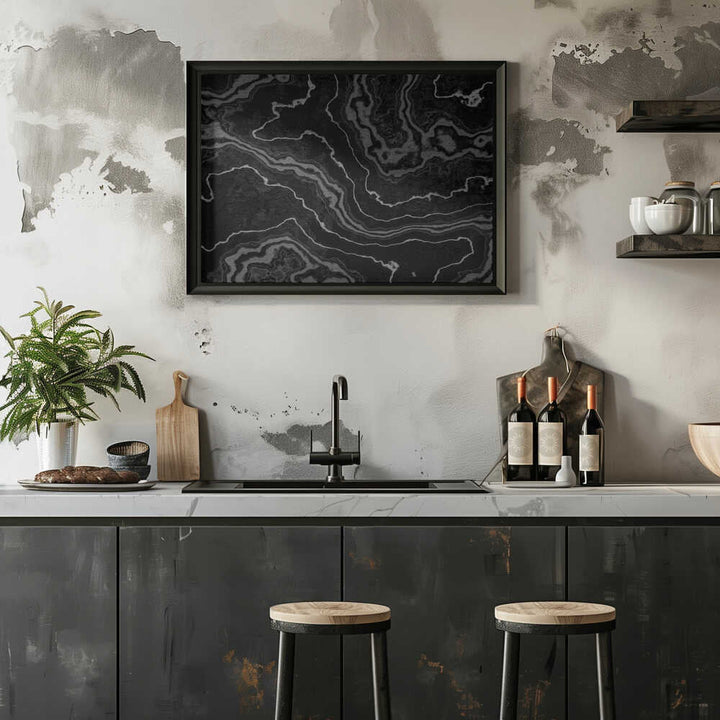 Black Agate Swirls - Stretched Canvas, Poster or Fine Art Print - I Heart Wall Art - Poster Print, Canvas Print or Framed Art Print