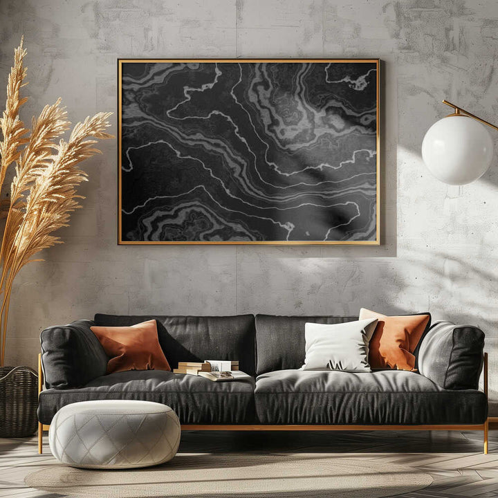 Black Agate Swirls - Stretched Canvas, Poster or Fine Art Print - I Heart Wall Art - Poster Print, Canvas Print or Framed Art Print