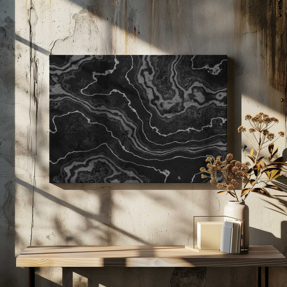 Black Agate Swirls - Stretched Canvas, Poster or Fine Art Print - I Heart Wall Art - Poster Print, Canvas Print or Framed Art Print