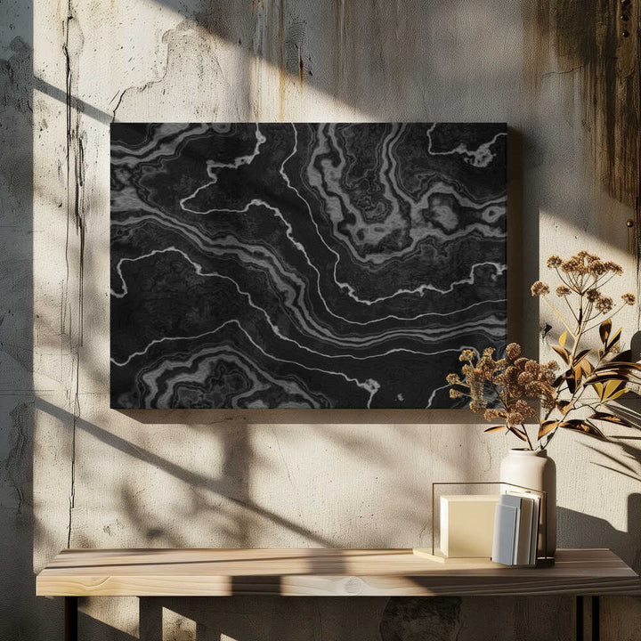 Black Agate Swirls - Stretched Canvas, Poster or Fine Art Print - I Heart Wall Art - Poster Print, Canvas Print or Framed Art Print