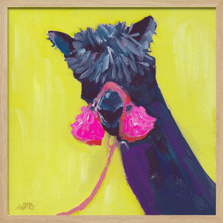 Black Alpaca - Square Stretched Canvas, Poster or Fine Art Print I Heart Wall Art