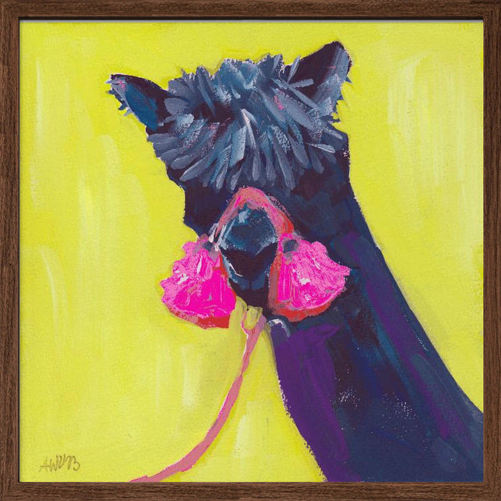 Black Alpaca - Square Stretched Canvas, Poster or Fine Art Print I Heart Wall Art