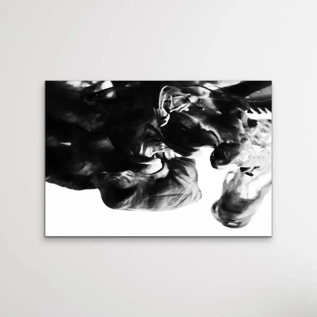 Black and White Abstract Suspension - Photographic Print Cloudy Wall Art Stretched Canvas - I Heart Wall Art - Poster Print, Canvas Print or Framed Art Print
