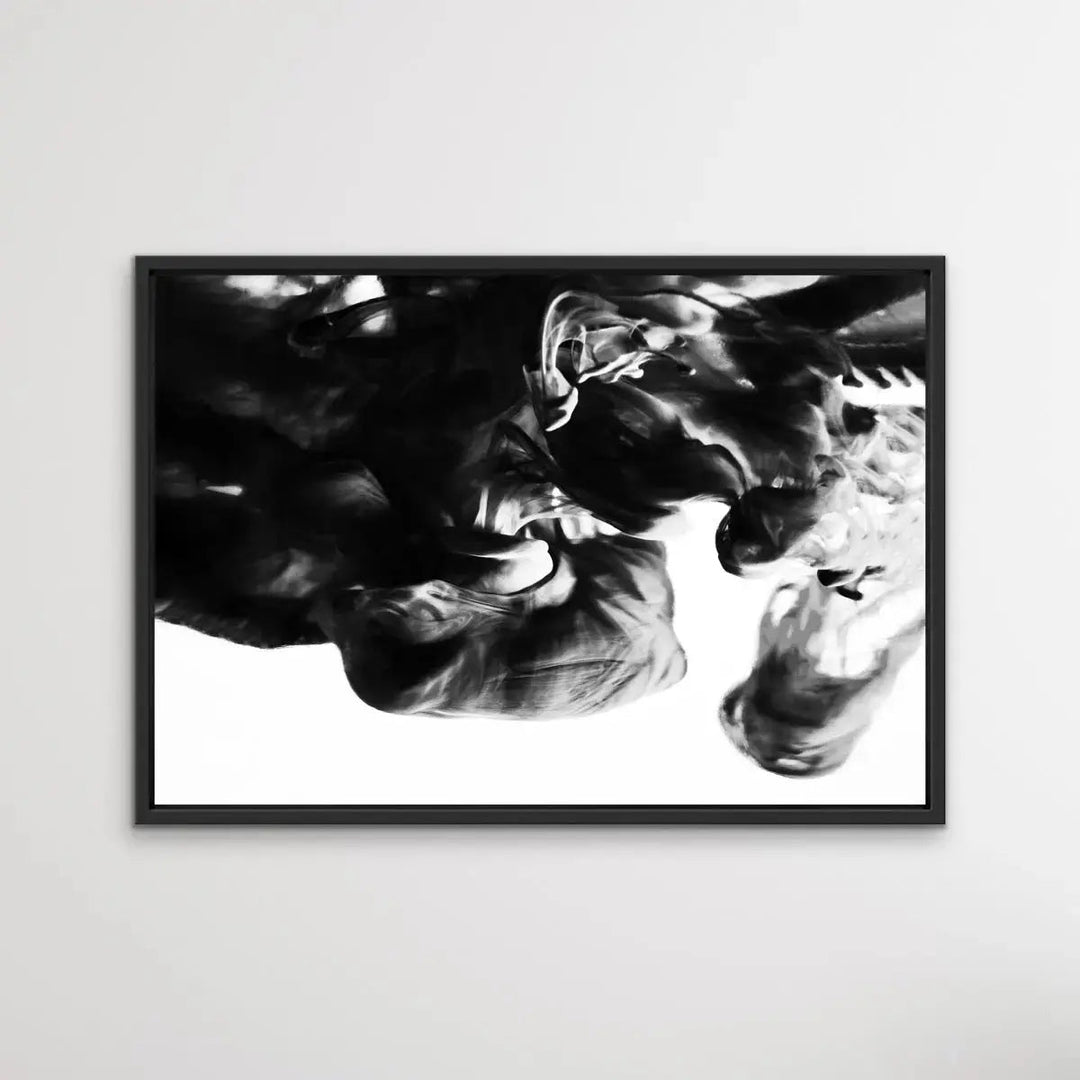 Black and White Abstract Suspension - Photographic Print Cloudy Wall Art Stretched Canvas - I Heart Wall Art - Poster Print, Canvas Print or Framed Art Print