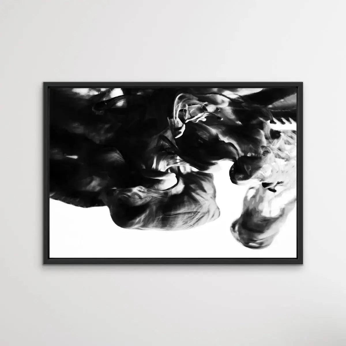 Black and White Abstract Suspension - Photographic Print Cloudy Wall Art Stretched Canvas - I Heart Wall Art - Poster Print, Canvas Print or Framed Art Print