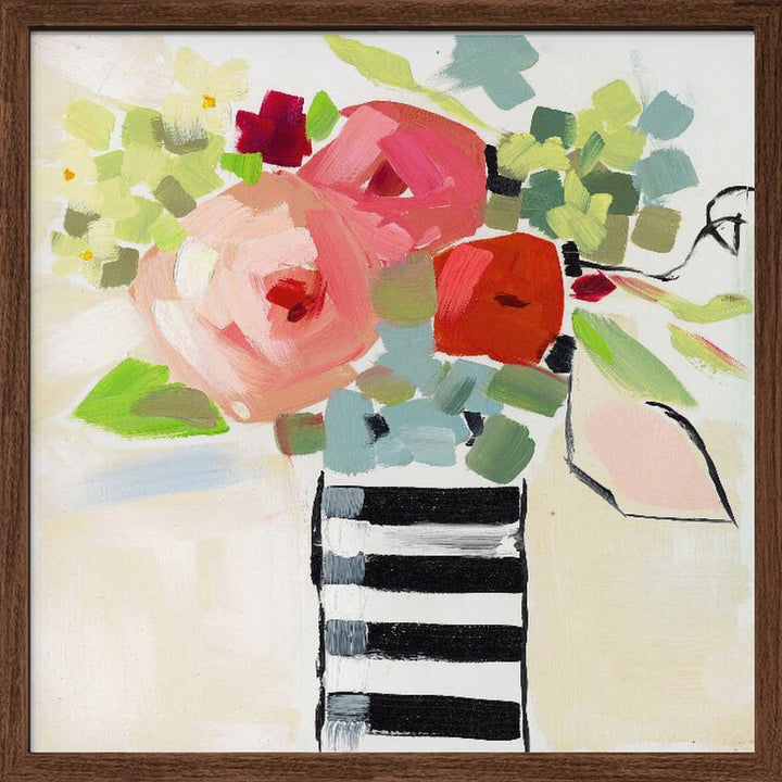 Black and White Vase - Square Stretched Canvas, Poster or Fine Art Print I Heart Wall Art