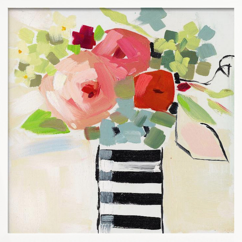 Black and White Vase - Square Stretched Canvas, Poster or Fine Art Print I Heart Wall Art