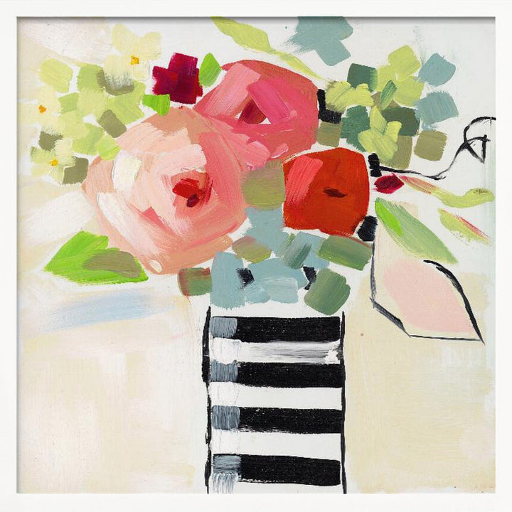 Black and White Vase - Square Stretched Canvas, Poster or Fine Art Print I Heart Wall Art