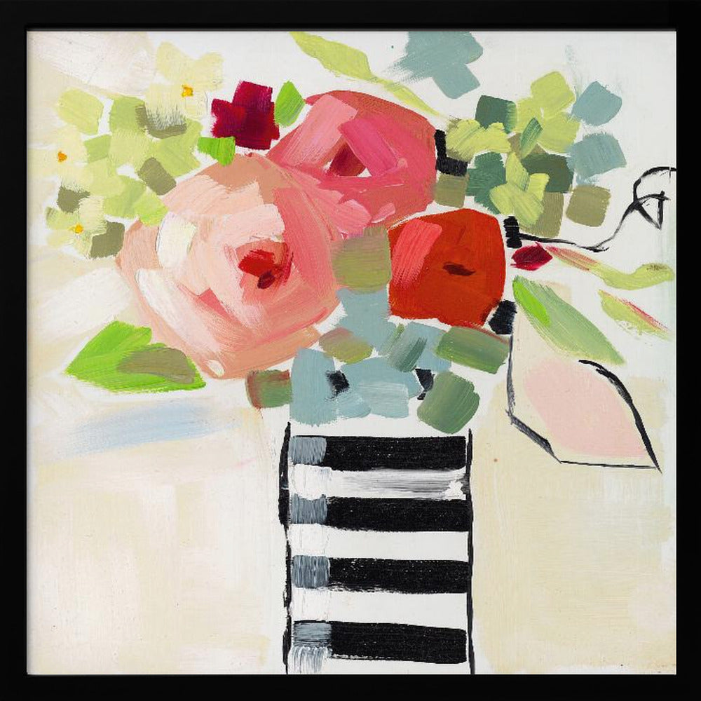 Black and White Vase - Square Stretched Canvas, Poster or Fine Art Print I Heart Wall Art