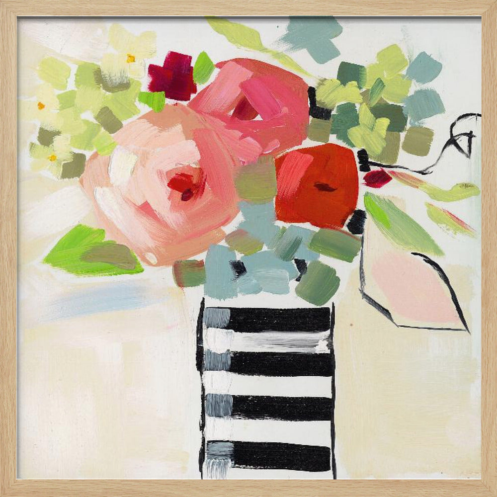 Black and White Vase - Square Stretched Canvas, Poster or Fine Art Print I Heart Wall Art