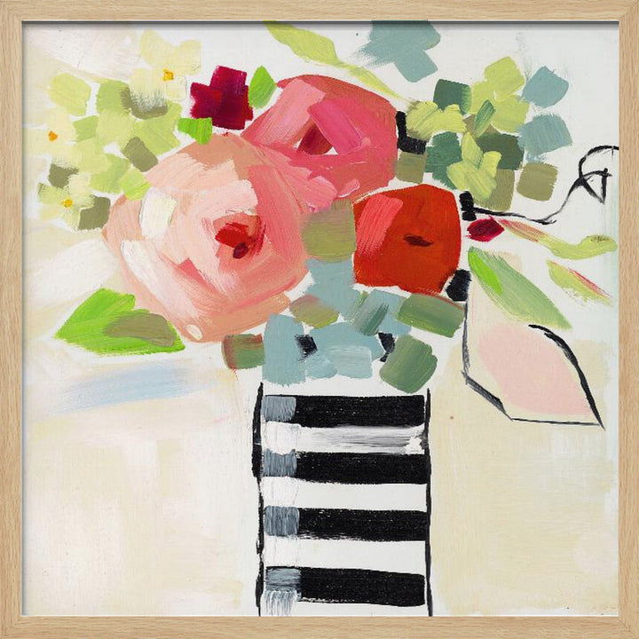 Black and White Vase - Square Stretched Canvas, Poster or Fine Art Print I Heart Wall Art