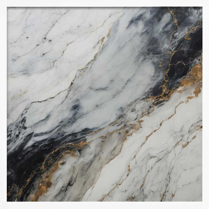 Black Gold Marble - Square Stretched Canvas, Poster or Fine Art Print - I Heart Wall Art - Poster Print, Canvas Print or Framed Art Print