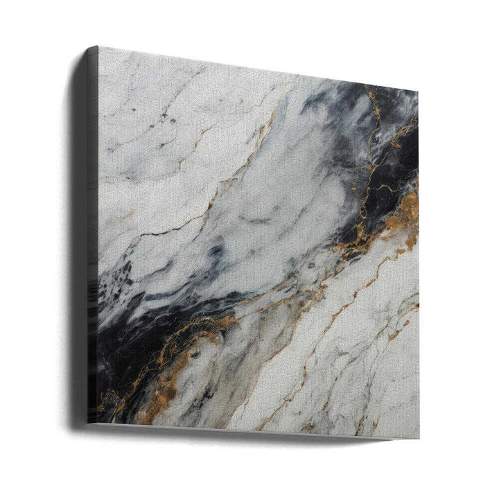 Black Gold Marble - Square Stretched Canvas, Poster or Fine Art Print - I Heart Wall Art - Poster Print, Canvas Print or Framed Art Print