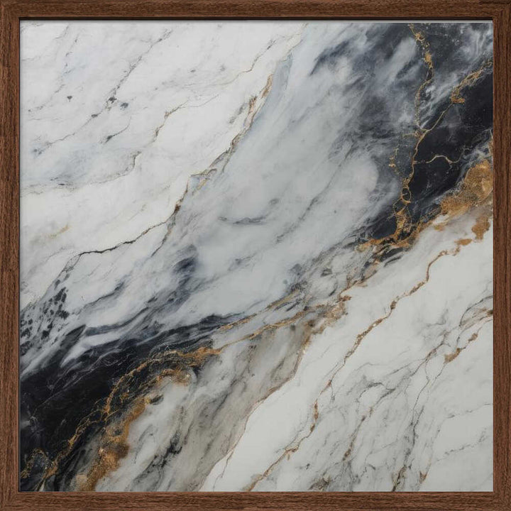 Black Gold Marble - Square Stretched Canvas, Poster or Fine Art Print - I Heart Wall Art - Poster Print, Canvas Print or Framed Art Print
