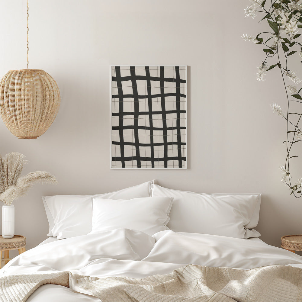 Black Grid - Stretched Canvas, Poster or Fine Art Print I Heart Wall Art