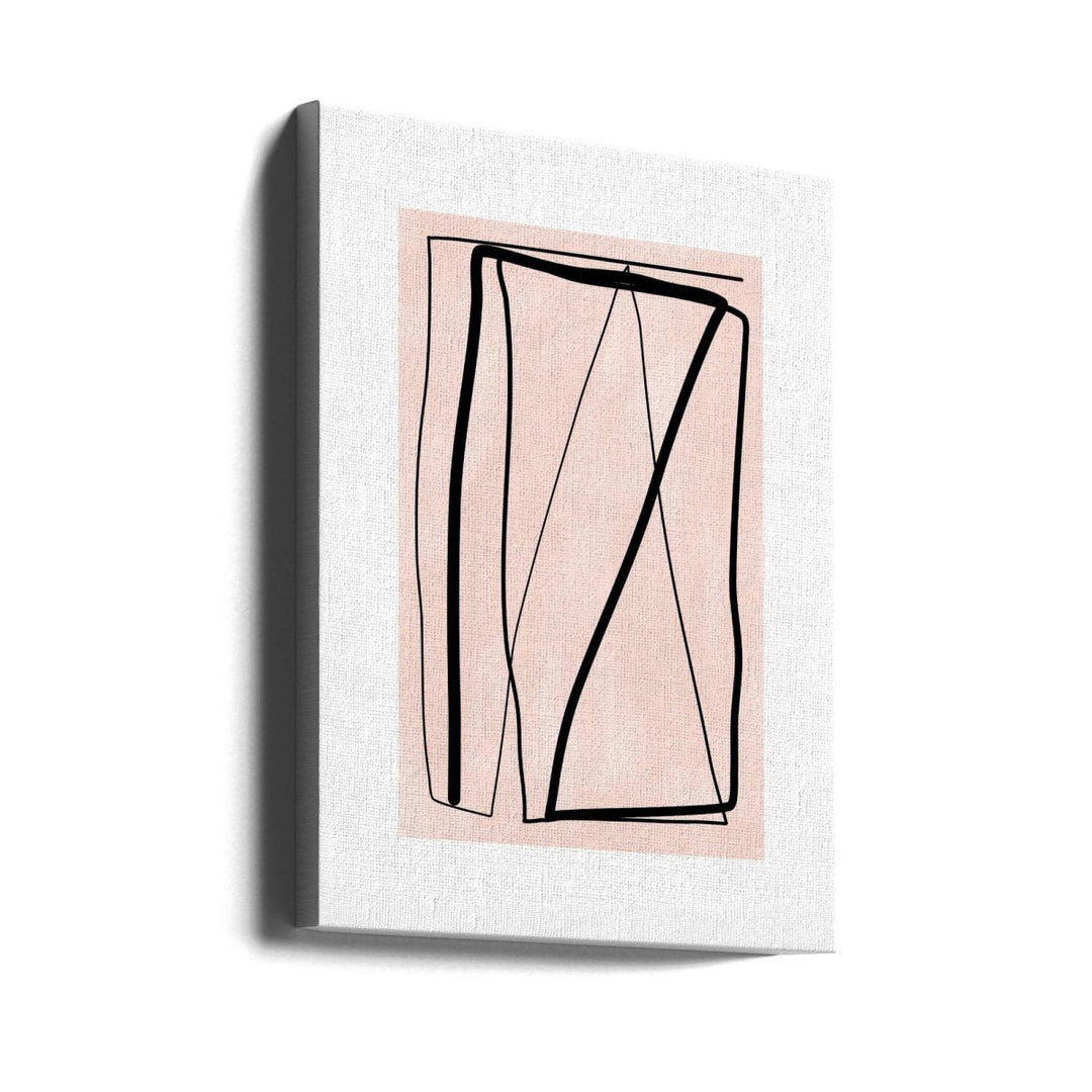 Black Lines On A Soft Peach Background - Stretched Canvas, Poster or Fine Art Print - I Heart Wall Art - Poster Print, Canvas Print or Framed Art Print