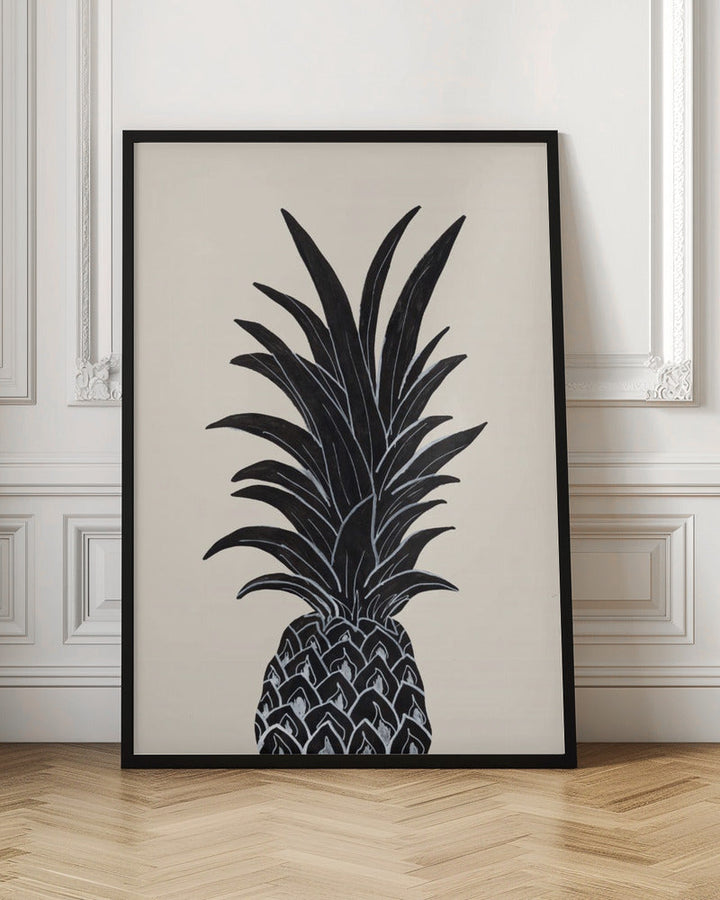 Black Pineapple - Stretched Canvas, Poster or Fine Art Print I Heart Wall Art