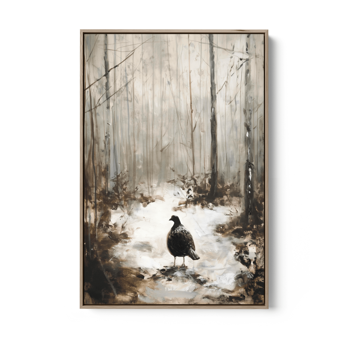 Black Snow Bird - Stretched Canvas or Wall Art Print - I Heart Wall Art - Poster Print, Canvas Print or Framed Art Print