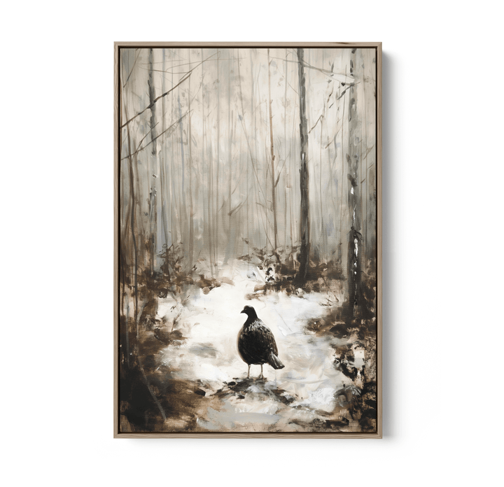 Black Snow Bird - Stretched Canvas or Wall Art Print - I Heart Wall Art - Poster Print, Canvas Print or Framed Art Print