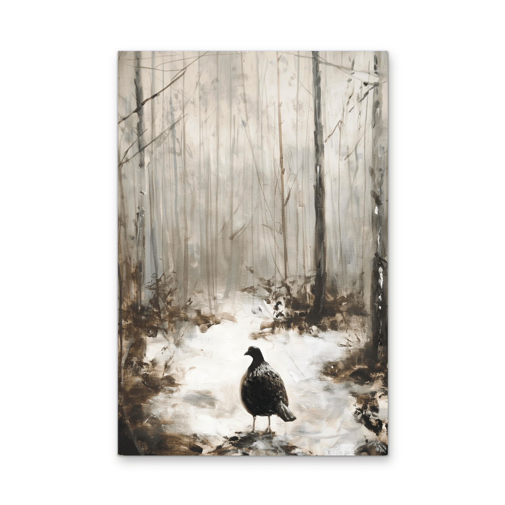 Black Snow Bird - Stretched Canvas or Wall Art Print - I Heart Wall Art - Poster Print, Canvas Print or Framed Art Print