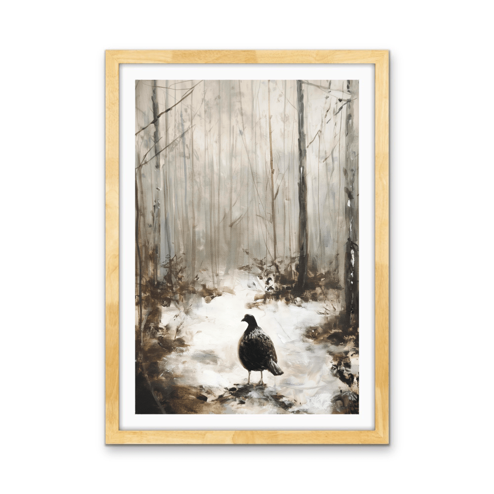 Black Snow Bird - Stretched Canvas or Wall Art Print - I Heart Wall Art - Poster Print, Canvas Print or Framed Art Print