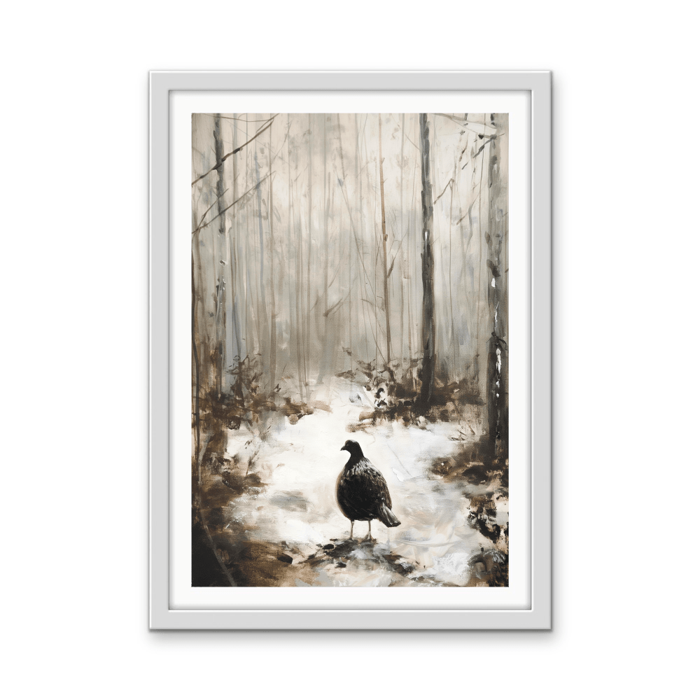 Black Snow Bird - Stretched Canvas or Wall Art Print - I Heart Wall Art - Poster Print, Canvas Print or Framed Art Print
