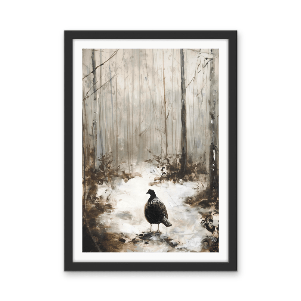 Black Snow Bird - Stretched Canvas or Wall Art Print - I Heart Wall Art - Poster Print, Canvas Print or Framed Art Print