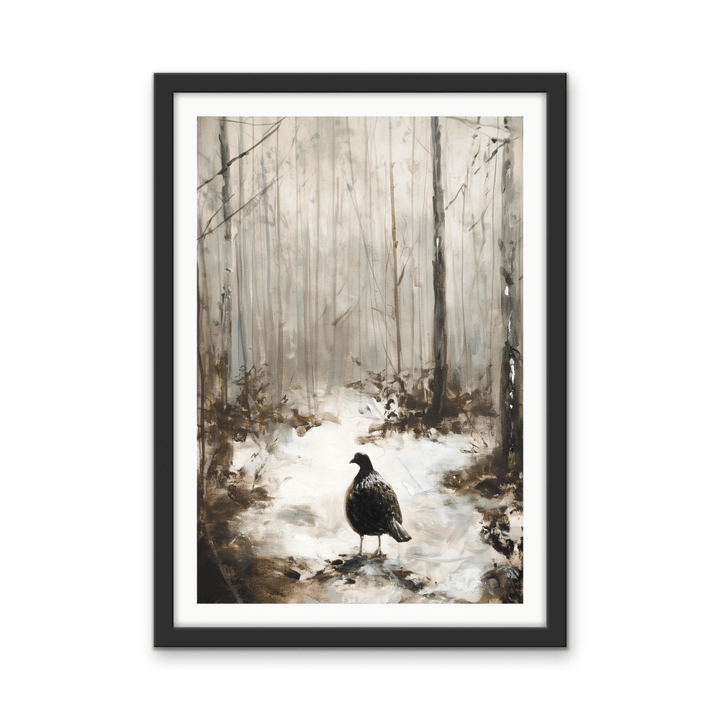 Black Snow Bird - Stretched Canvas or Wall Art Print - I Heart Wall Art - Poster Print, Canvas Print or Framed Art Print
