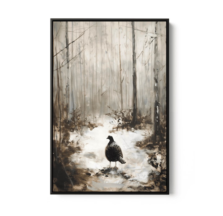 Black Snow Bird - Stretched Canvas or Wall Art Print - I Heart Wall Art - Poster Print, Canvas Print or Framed Art Print