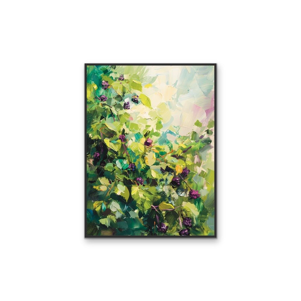 Blackberry Delight - Green Still Life Fruit Tree, Stretched Canvas or Wall Art Print - I Heart Wall Art - Poster Print, Canvas Print or Framed Art Print