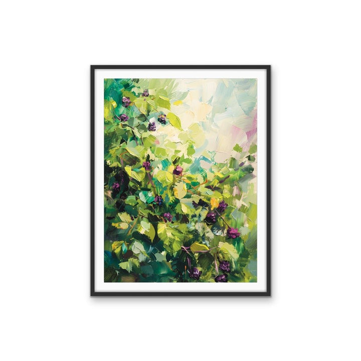 Blackberry Delight - Green Still Life Fruit Tree, Stretched Canvas or Wall Art Print - I Heart Wall Art - Poster Print, Canvas Print or Framed Art Print