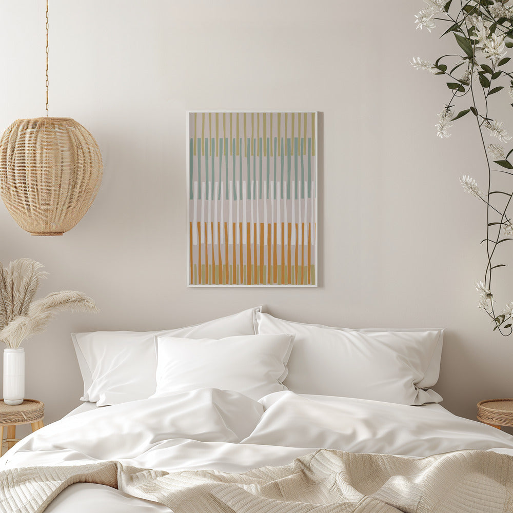 Block print geometrics stripes earthy - Stretched Canvas, Poster or Fine Art Print I Heart Wall Art