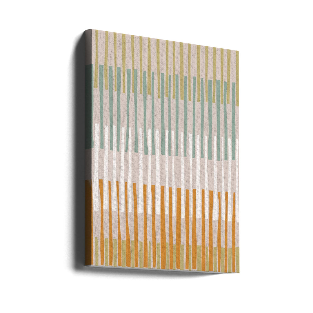 Block print geometrics stripes earthy - Stretched Canvas, Poster or Fine Art Print I Heart Wall Art