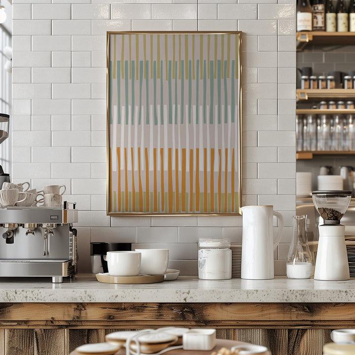 Block print geometrics stripes earthy - Stretched Canvas, Poster or Fine Art Print I Heart Wall Art