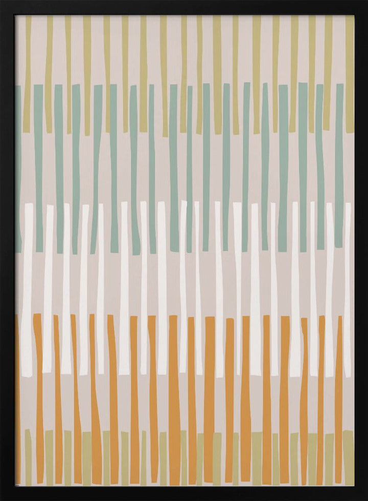 Block print geometrics stripes earthy - Stretched Canvas, Poster or Fine Art Print I Heart Wall Art