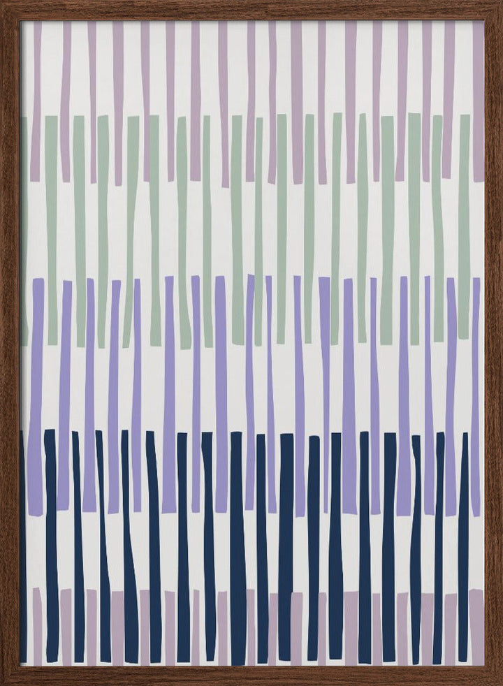 Block print geometrics stripes lilac blue - Stretched Canvas, Poster or Fine Art Print I Heart Wall Art