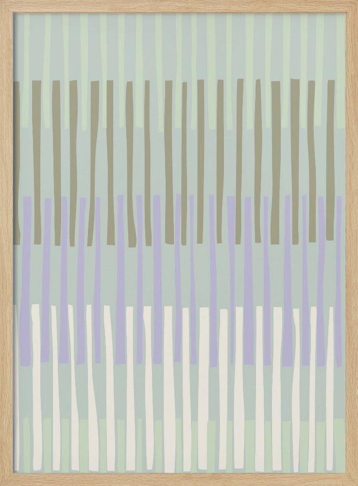 Block print geometrics stripes sage - Stretched Canvas, Poster or Fine Art Print I Heart Wall Art