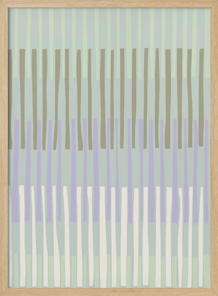 Block print geometrics stripes sage - Stretched Canvas, Poster or Fine Art Print I Heart Wall Art