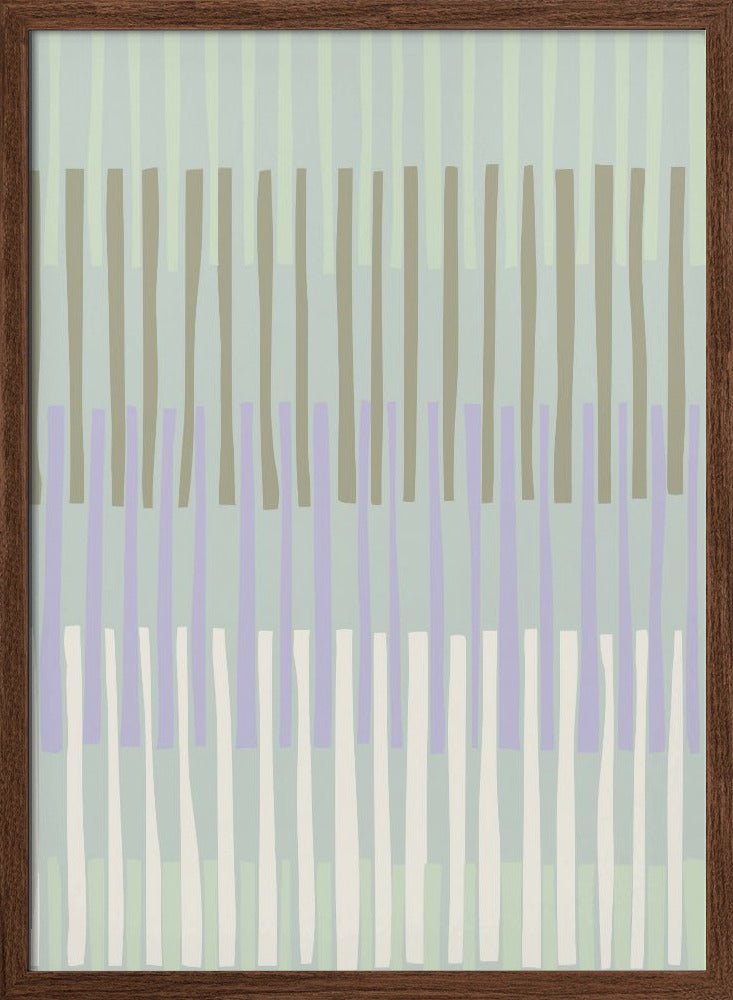 Block print geometrics stripes sage - Stretched Canvas, Poster or Fine Art Print I Heart Wall Art