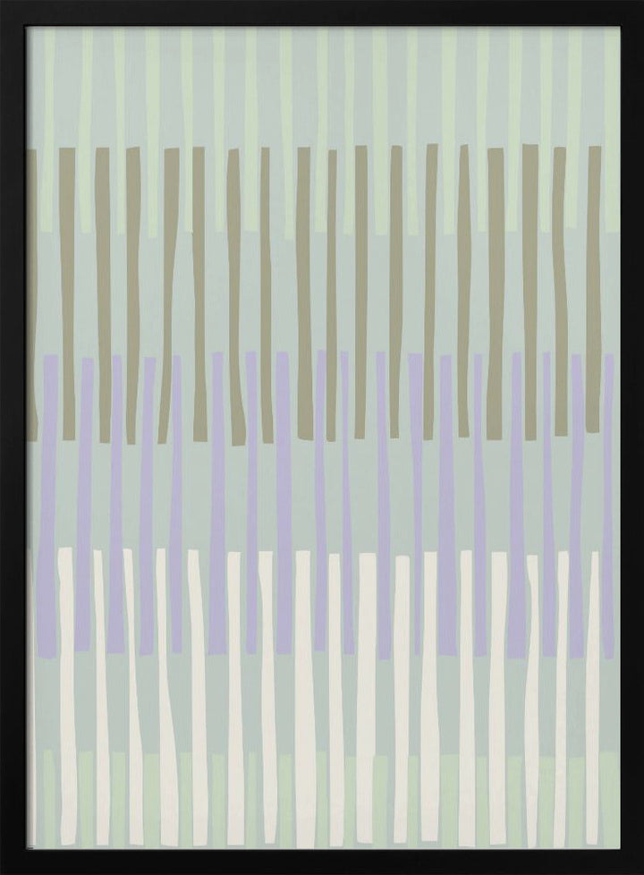 Block print geometrics stripes sage - Stretched Canvas, Poster or Fine Art Print I Heart Wall Art