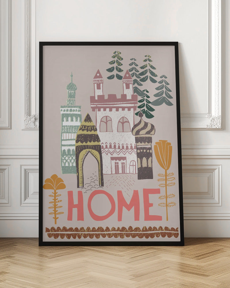 Block print Home - Stretched Canvas, Poster or Fine Art Print I Heart Wall Art