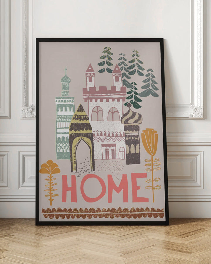 Block print Home - Stretched Canvas, Poster or Fine Art Print I Heart Wall Art