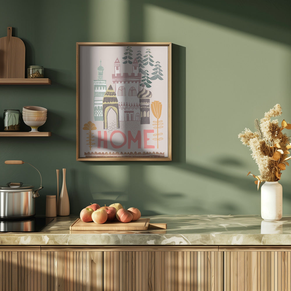 Block print Home - Stretched Canvas, Poster or Fine Art Print I Heart Wall Art